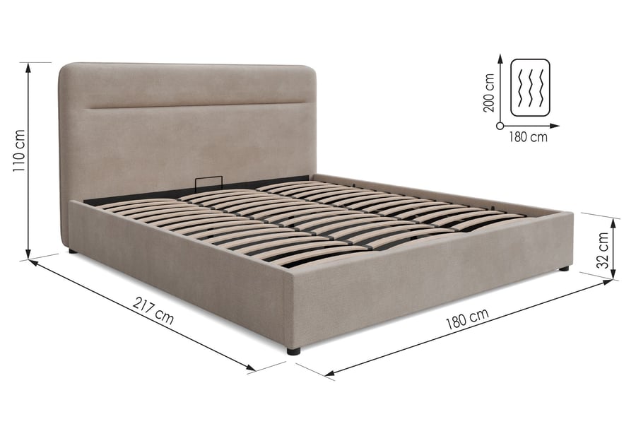 Upholstered bed EVERETT Beige S - 5