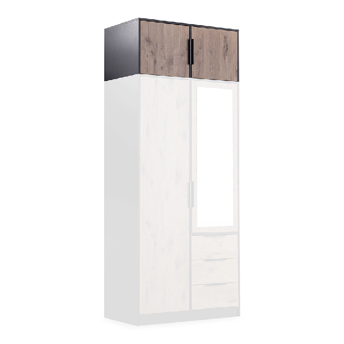 Wardrobe LATI D2 Black / Oak Vi - 5