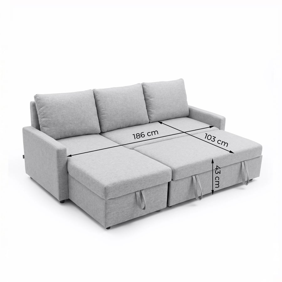 corner sofa bed Lynda grey - 4