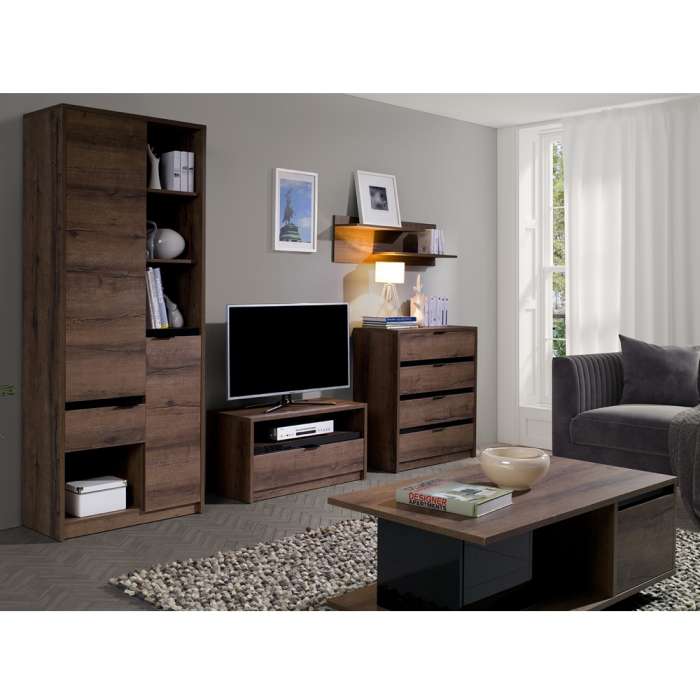 Living Room Furniture Set DENERIO 5 Monastery Oak Black Gloss