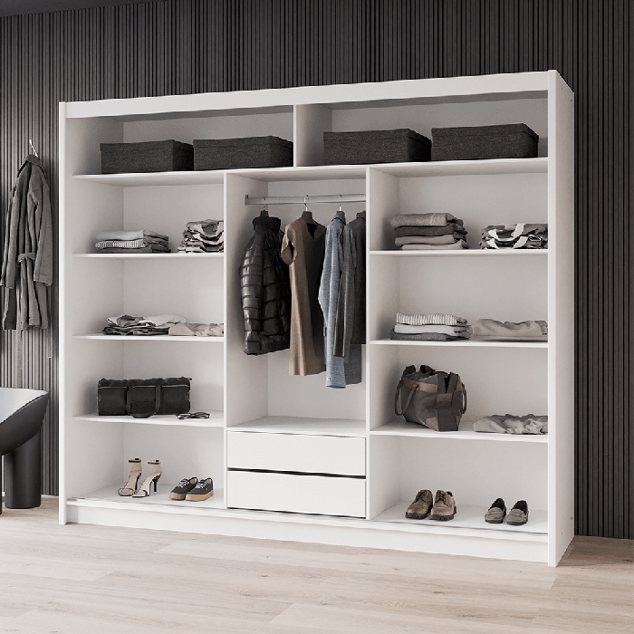 DAKO sliding mirror wardrobe VISTA white 4 sizes perfect bedroom storage - Picture 24 of 39