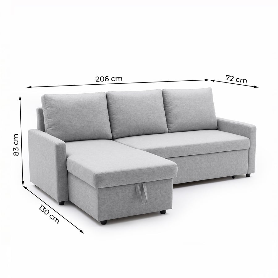 corner sofa bed Lynda grey - 5