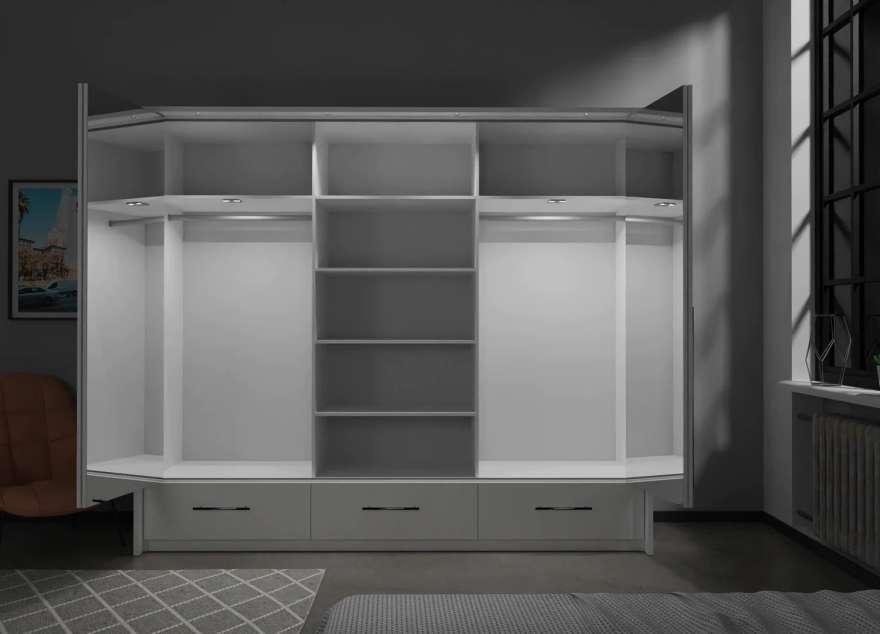 TOLEDO 255cm Wardrobe White - 4