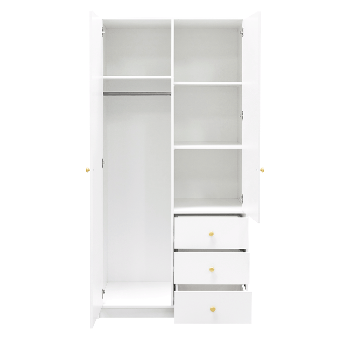 Wardrobe SIENA D2 White + Mirro - 1