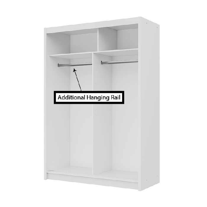DAKO sliding mirror wardrobe VISTA white 4 sizes perfect bedroom storage - Picture 18 of 39