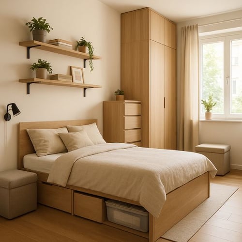 Minimalist bedroom ideas for couples with storage