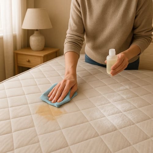 Removing a stain from a mattress using cleaner – effective method in how to clean a mattress