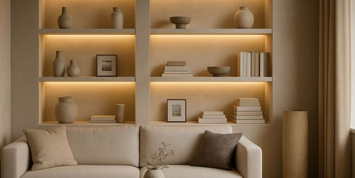 Shelf lighting ideas: how to light up shelves for a chic look