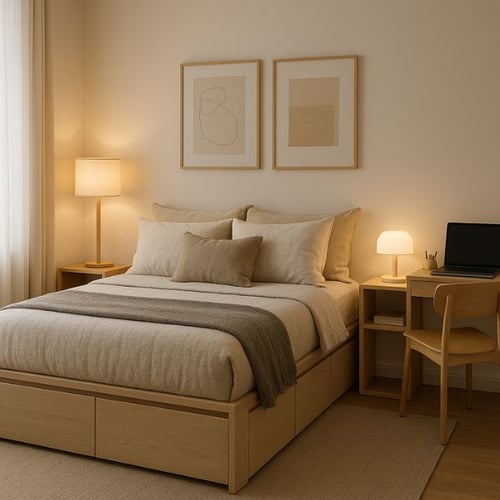 Modern Spare Bedroom with Desk Setup