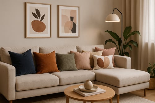 How to arrange cushions on a corner sofa: easy styling tips