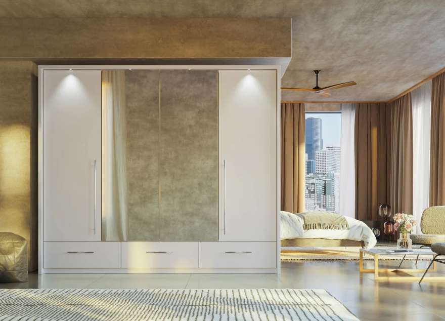 TOLEDO 255cm Wardrobe White - 5