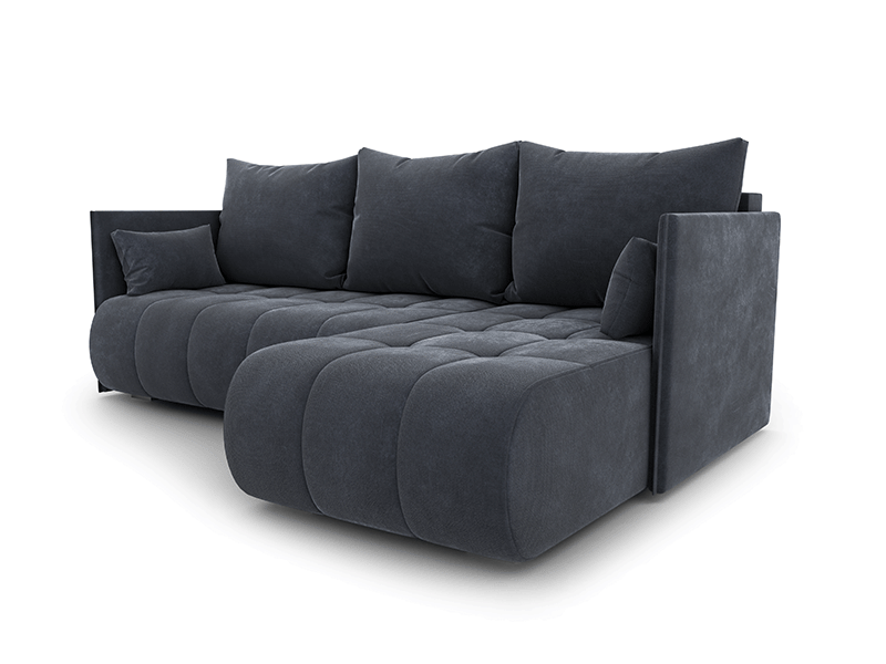 DAKO corner sofa bed NESSA reversible chaise lounge, storage, 9 colours