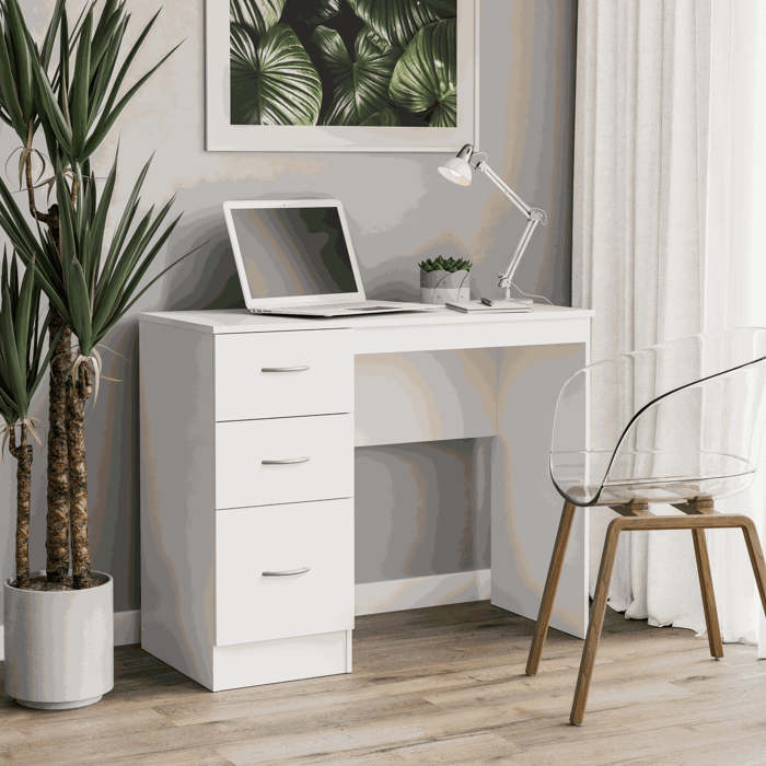 Desk ESSENTIAL DF-BR108DD - White in a room