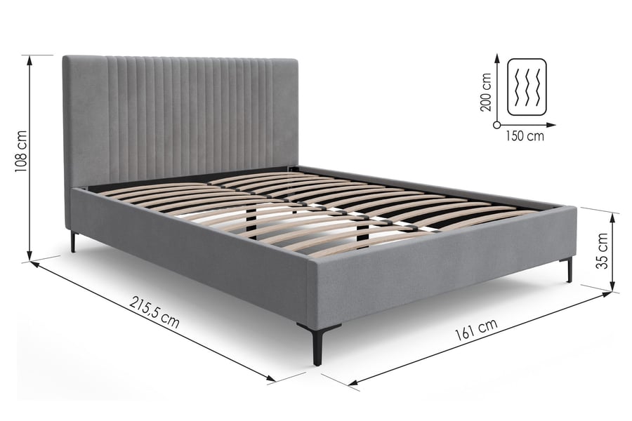 Upholstery Bed LIAM Grey King - 4