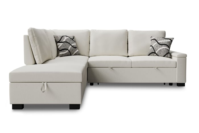 Corner Sofa Bed ABIGAIL - Left - Hand - Cream