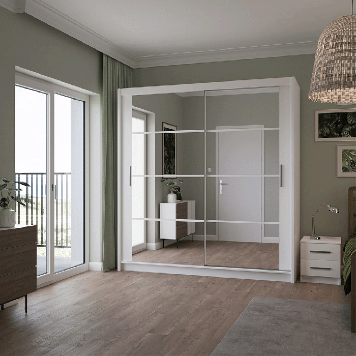 DAKO Sliding Wardrobe Fully Mirrored DAKOTA Clothing Storage - Picture 33 of 40