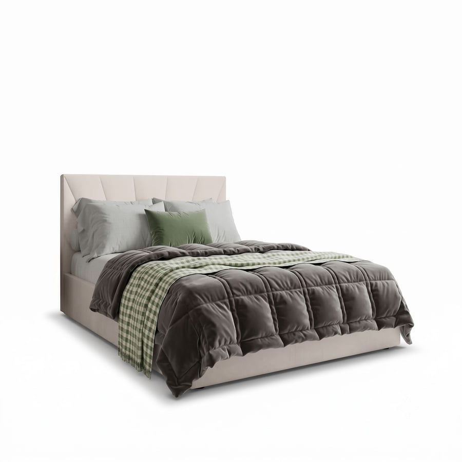 Upholstered Ottoman Bed DYLAN Double Size - Cream