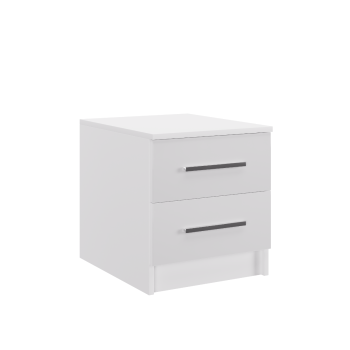 Bedside Table MARSYLIA White Gl - 1