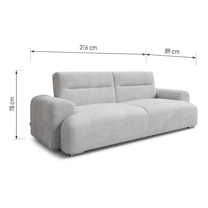 Sofa Bed CAMILA with dimensions
