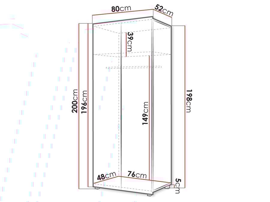 COLAMBRINI wardrobe dimensions - 1