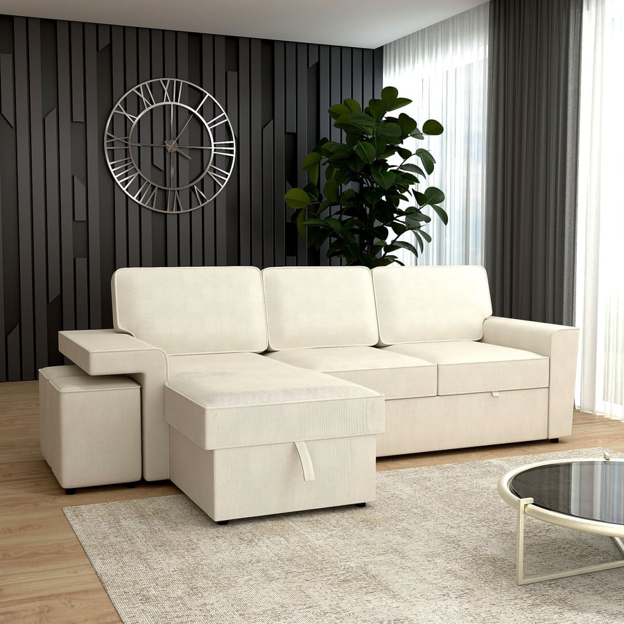 Corner Sofa EVERLY cream main - 1