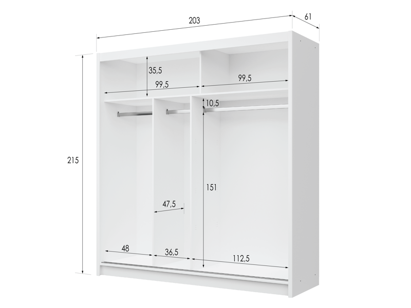BRANDON 203cm Sliding Door Ward - 9