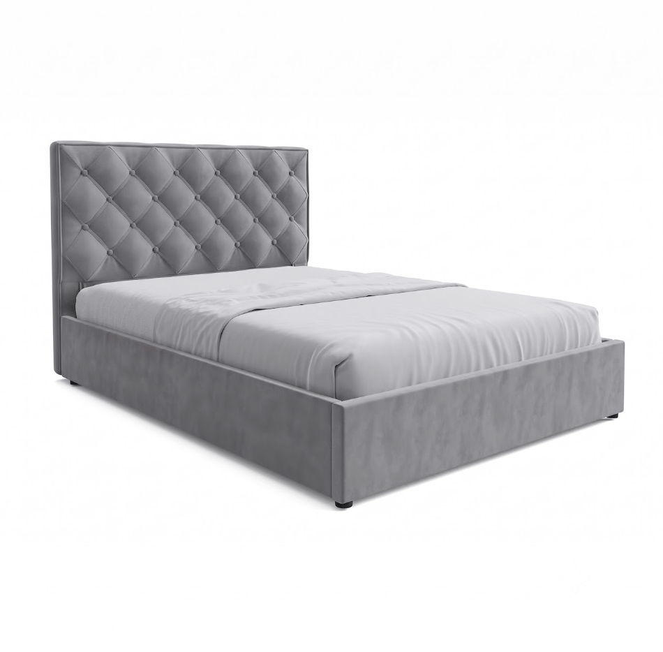 Upholstered Ottoman Bed ETHAN Double Size - Grey_7