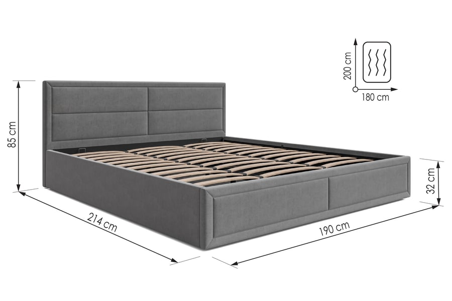 Upholstered ottoman bed Jayden - 5