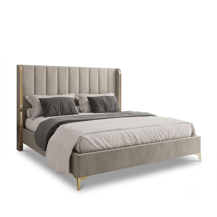 Upholstered Bed WILLIAM Super King Size - Beige