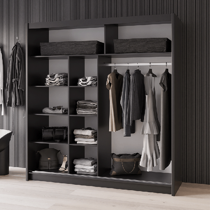 DAKO Sliding Wardrobe Fully Mirrored DAKOTA Clothing Storage - Picture 23 of 40