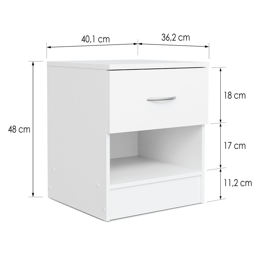 Bedside Table ESSENTIAL 1D Whit - 2