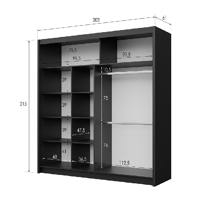 VISTA 203cm Sliding Door Wardro - 4