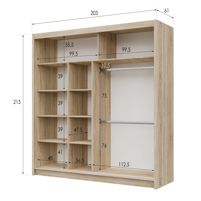 LIZBONA 2 203cm Sliding Door Wa - 3