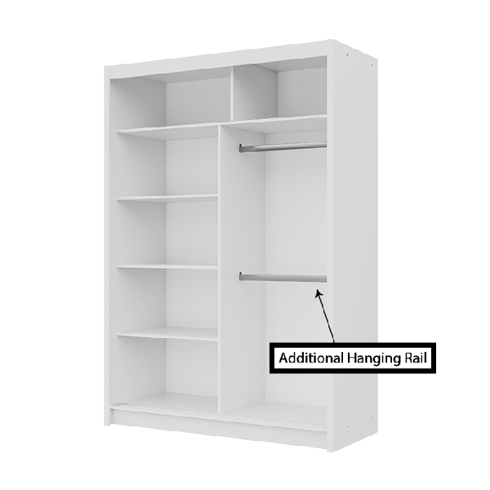 DAKO sliding mirror wardrobe VISTA white 4 sizes perfect bedroom storage - Picture 17 of 39
