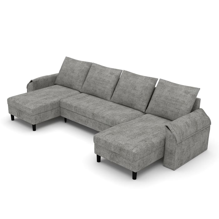 U-Shaped Corner Sofa Bed AALIJA - Grey