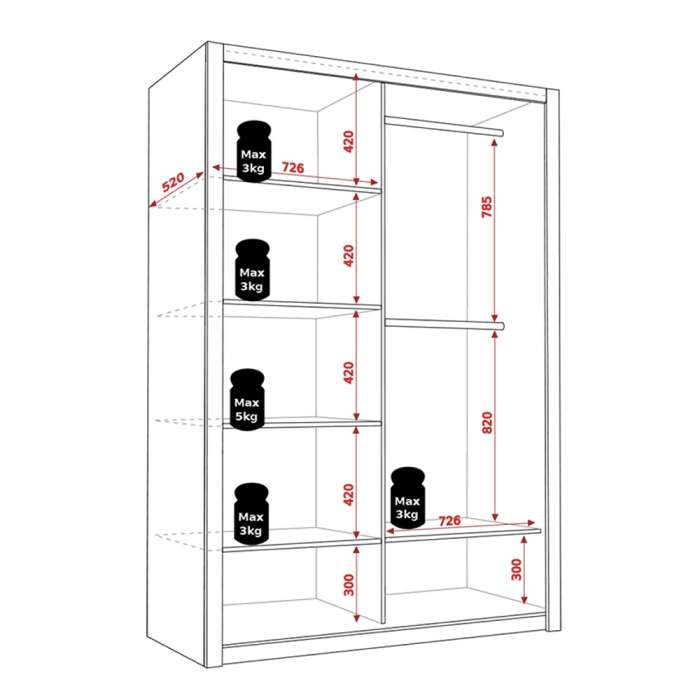 Wardrobe 150 BONITO Oak Artisan - 2