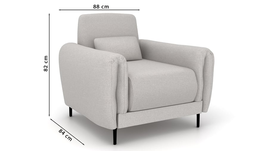 Armchair MEGAN cream dimensions - 6