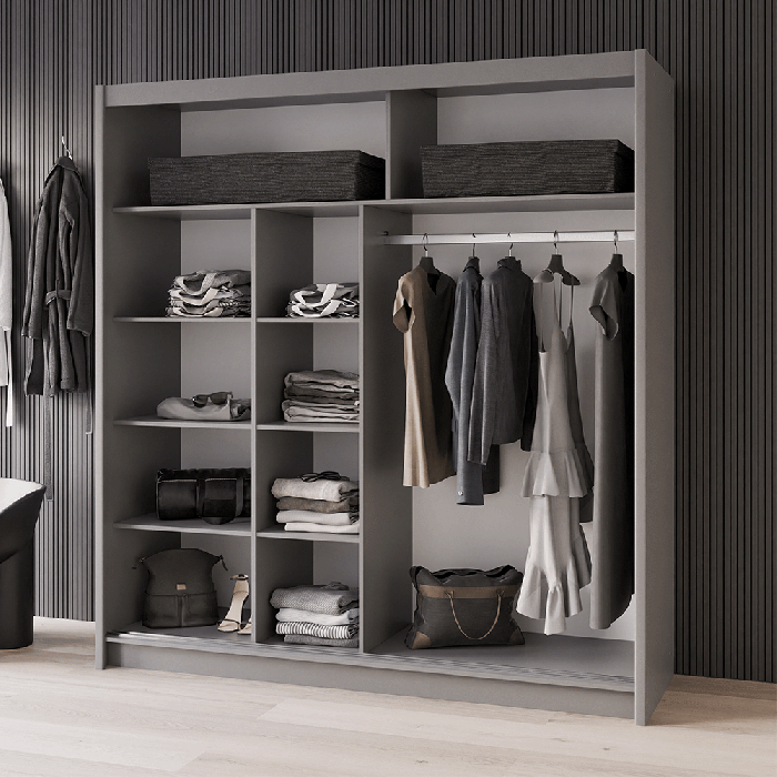 DAKO Sliding Wardrobe Fully Mirrored DAKOTA Clothing Storage - Picture 11 of 40