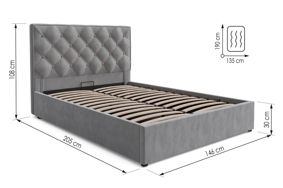 Upholstered ottoman bed Ethan S - 5