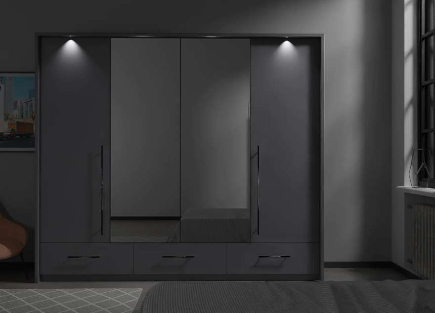 TOLEDO 255cm Wardrobe Graphite - 4