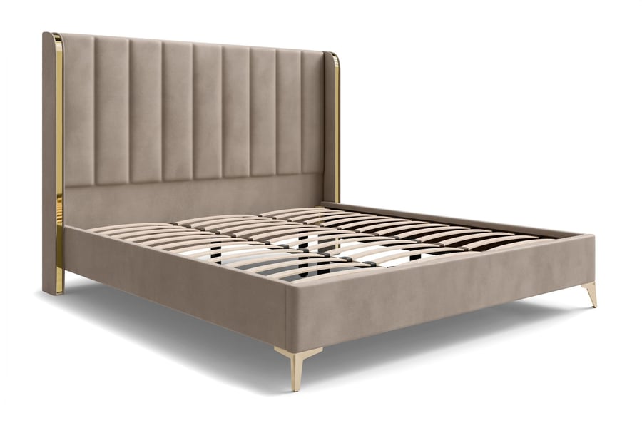 Upholstered bed William Beige S - 3