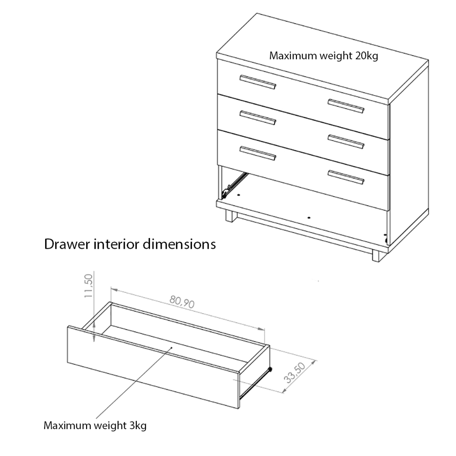INEZO K4SZ drawer dimensions - 3