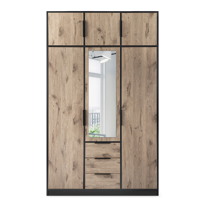 Wardrobe LATI D3 Black / Oak Vi - 6