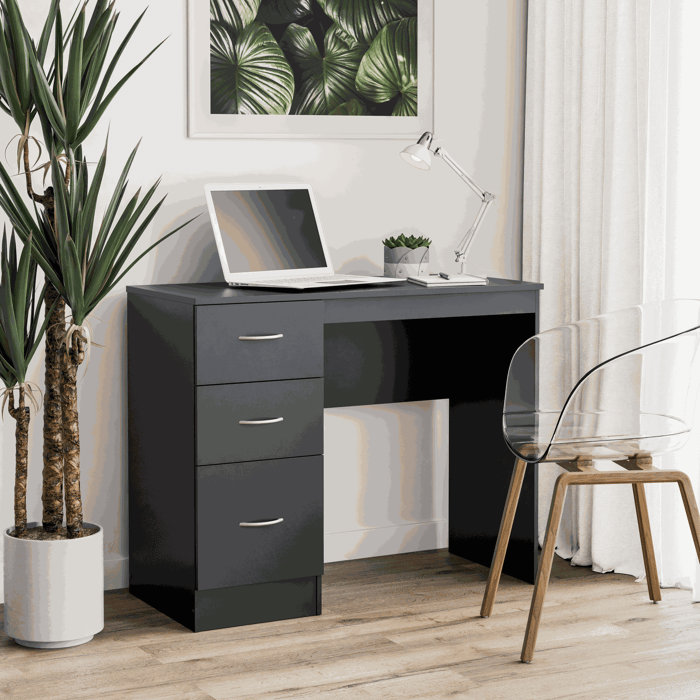 Desk ESSENTIAL DF-BR108DD - Black in a room