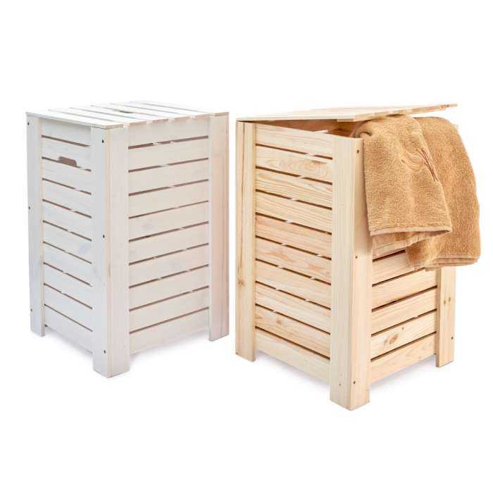 Wooden Laundry Basket - 5