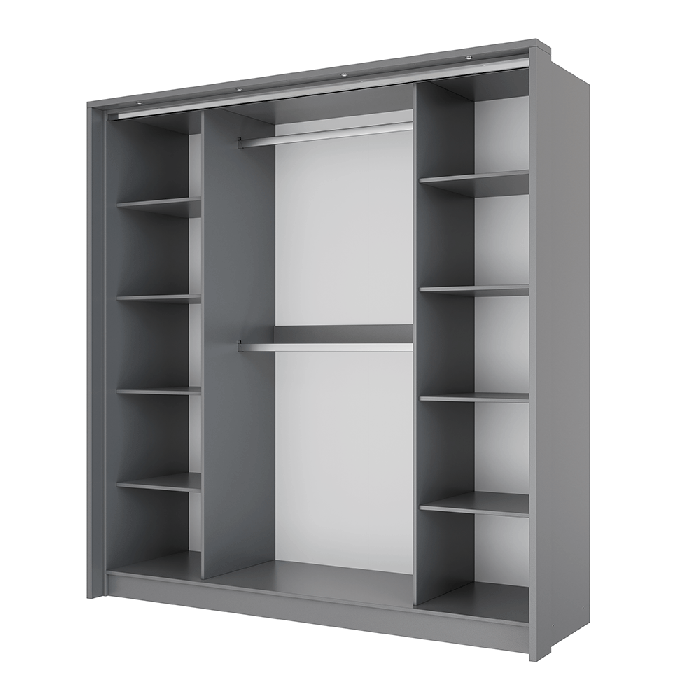 BREMA 210cm Wardrobe Lava+Mirro - 4