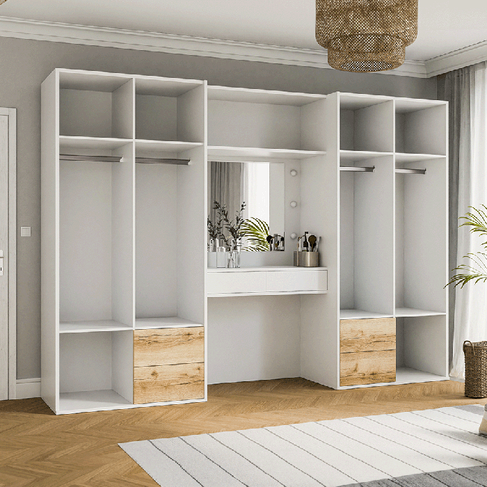 Wardrobe LATINA 300 White / Nat - 3