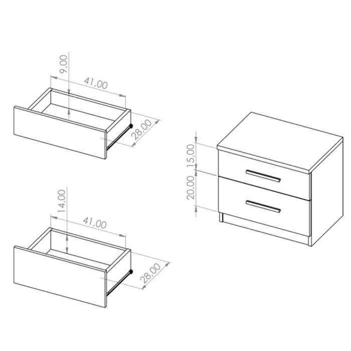 Bedside Table BONITO White - 1