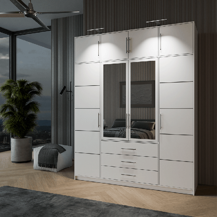 Wardrobe BALI D4 White + Mirror - 10
