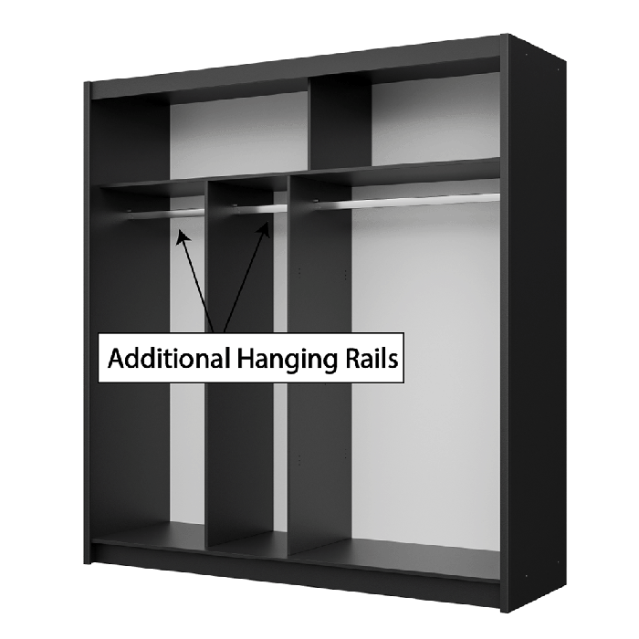 DAKO Sliding Wardrobe Fully Mirrored DAKOTA Clothing Storage - Picture 21 of 40